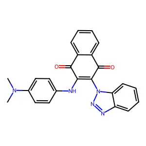 2-(1H-benzo[d][1,2,3]triazol-1-yl)-3-((4-(dimethylamino)phenyl)amino)naphthalene-1,4-dione structure
