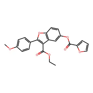 Ethyl 5-(furan-2-carbonyloxy)-2-(4-methoxyphenyl)-1-benzofuran-3-carboxylate structure