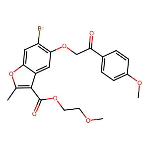 2-methoxyethyl 6-bromo-5-[2-(4-methoxyphenyl)-2-oxoethoxy]-2-methyl-1-benzofuran-3-carboxylate structure