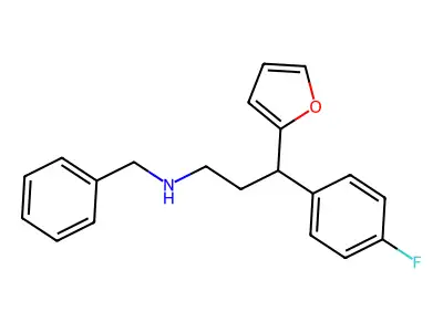 N-benzyl-3-(4-fluorophenyl)-3-(furan-2-yl)propan-1-amine structure
