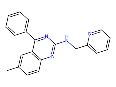 6-methyl-4-phenyl-N-(pyridin-2-ylmethyl)quinazolin-2-amine structure