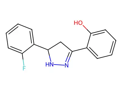 2-[5-(2-Fluorophenyl)-2-pyrazolin-3-yl]phenol structure