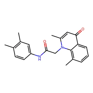 2-(2,8-dimethyl-4-oxoquinolin-1-yl)-N-(3,4-dimethylphenyl)acetamide structure