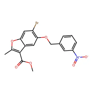 Methyl 6-bromo-2-methyl-5-[(3-nitrophenyl)methoxy]-1-benzofuran-3-carboxylate structure