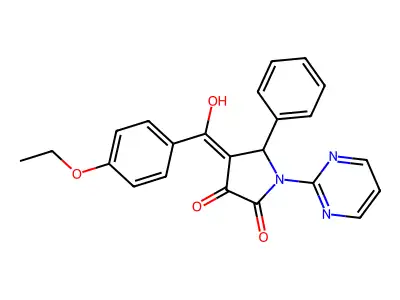 4-(4-ethoxybenzoyl)-3-hydroxy-5-phenyl-1-(pyrimidin-2-yl)-2,5-dihydro-1H-pyrrol-2-one structure