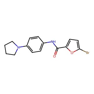 5-bromo-N-(4-pyrrolidin-1-ylphenyl)furan-2-carboxamide structure