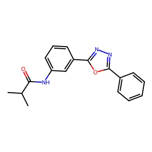 2-methyl-N-[3-(5-phenyl-1,3,4-oxadiazol-2-yl)phenyl]propanamide structure