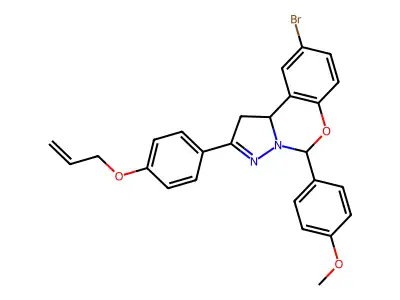 2-[4-(allyloxy)phenyl]-9-bromo-5-(4-methoxyphenyl)-1,10b-dihydropyrazolo[1,5-c][1,3]benzoxazine structure