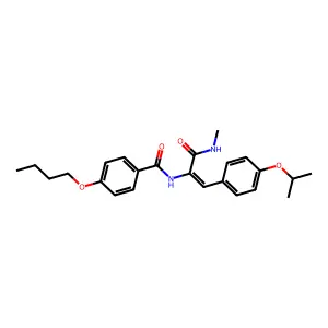 4-butoxy-N-[(E)-3-(methylamino)-3-oxo-1-(4-propan-2-yloxyphenyl)prop-1-en-2-yl]benzamide structure