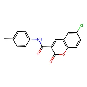 6-chloro-N-(4-methylphenyl)-2-oxo-2H-chromene-3-carboxamide structure