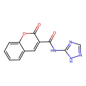 2H-1-Benzopyran-3-carboxamide, 2-oxo-N-1H-1,2,4-triazol-5-yl- structure