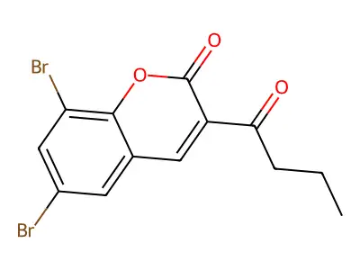 6,8-dibromo-3-butyryl-2H-chromen-2-one structure