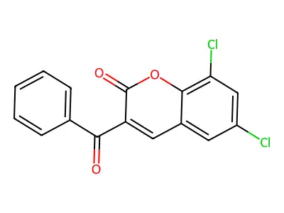 3-Benzoyl-6,8-dichloro-2H-1-benzopyran-2-one structure