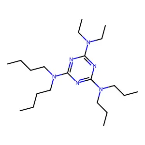 N4,N4-dibutyl-N2,N2-diethyl-N6,N6-dipropyl-1,3,5-triazine-2,4,6-triamine structure