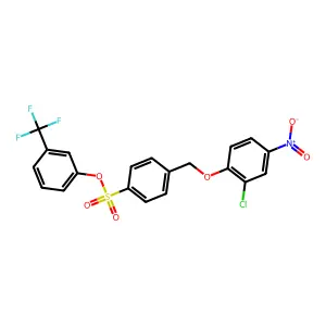 3-(Trifluoromethyl)phenyl 4-[(2-chloro-4-nitrophenoxy)methyl]benzene-1-sulfonate structure