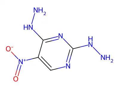 (2-Hydrazinyl-5-nitropyrimidin-4-yl)hydrazine structure