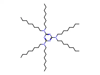 N2,N2,N4,N4,N6,N6-hexaoctyl-1,3,5-triazine-2,4,6-triamine structure