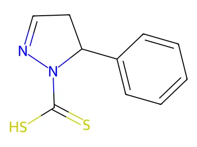 1H-Pyrazole-1-carbodithioic acid, 4,5-dihydro-5-phenyl- structure