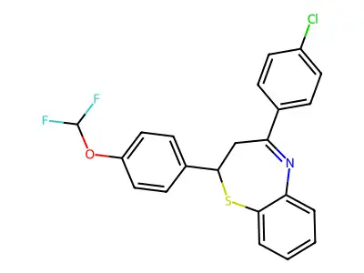 4-(4-Chlorophenyl)-2-[4-(difluoromethoxy)phenyl]-2,3-dihydro-1,5-benzothiazepine structure