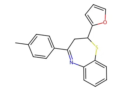 2-(Furan-2-yl)-4-(4-methylphenyl)-2,3-dihydro-1,5-benzothiazepine structure