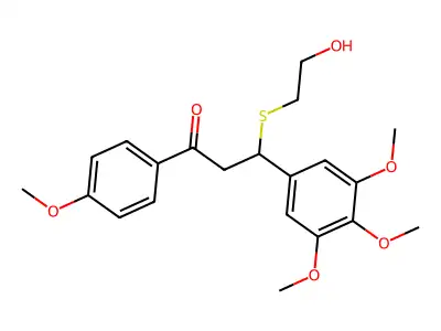 3-[(2-hydroxyethyl)sulfanyl]-1-(4-methoxyphenyl)-3-(3,4,5-trimethoxyphenyl)propan-1-one structure