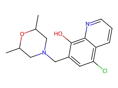 5-Chloro-7-[(2,6-dimethylmorpholin-4-yl)methyl]quinolin-8-ol structure