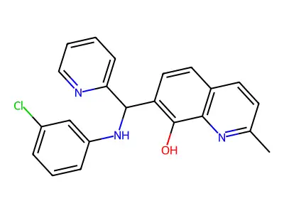 7-{[(3-Chlorophenyl)amino](pyridin-2-yl)methyl}-2-methylquinolin-8-ol structure