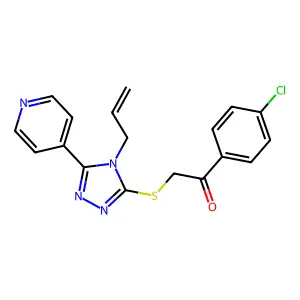 2-{[4-allyl-5-(4-pyridinyl)-4H-1,2,4-triazol-3-yl]sulfanyl}-1-(4-chlorophenyl)ethanone structure