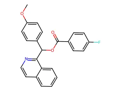 Isoquinolin-1-yl(4-methoxyphenyl)methyl 4-fluorobenzoate structure