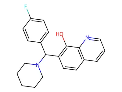 7-[(4-Fluorophenyl)(piperidin-1-yl)methyl]quinolin-8-ol structure