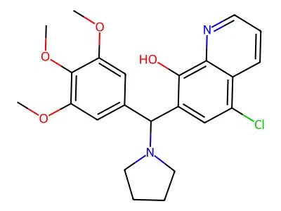 5-Chloro-7-[pyrrolidin-1-yl(3,4,5-trimethoxyphenyl)methyl]quinolin-8-ol structure