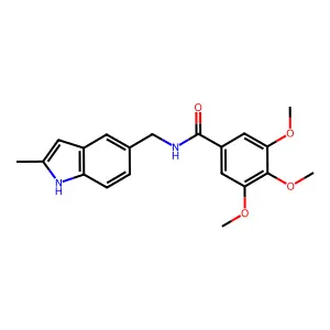 3,4,5-trimethoxy-N-[(2-methyl-1H-indol-5-yl)methyl]benzamide structure