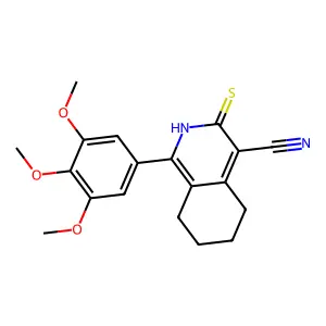 3-Thioxo-1-(3,4,5-trimethoxy-PH)2,3,5,6,7,8-hexahydro-4-isoquinolinecarbonitrile structure