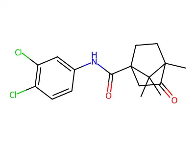 N-(3,4-dichlorophenyl)-4,7,7-trimethyl-3-oxobicyclo[2.2.1]heptane-1-carboxamide structure