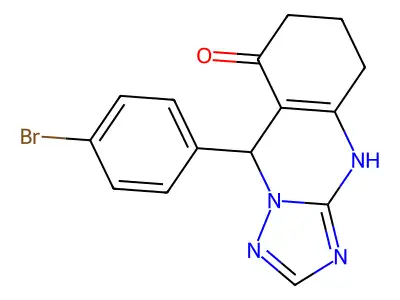 9-(4-bromophenyl)-5,6,7,9-tetrahydro-[1,2,4]triazolo[5,1-b]quinazolin-8(4H)-one structure