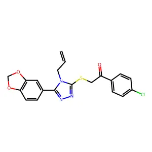 2-(4-Allyl-5-benzo[1,3]dioxol-5-yl-4H-[1,2,4]triazol-3-ylsulfanyl)-1-(4-chloro-phenyl)-ethanone structure
