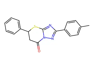 2-(4-methylphenyl)-5-phenyl-5,6-dihydro-7H-[1,2,4]triazolo[5,1-b][1,3]thiazin-7-one structure
