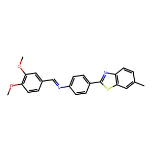 Benzenamine, N-[(3,4-dimethoxyphenyl)methylene]-4-(6-methyl-2-benzothiazolyl)- structure