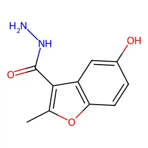 5-Hydroxy-2-methylbenzofuran-3-carbohydrazide structure