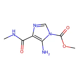 methyl 5-amino-4-(methylcarbamoyl)-1H-imidazole-1-carboxylate structure