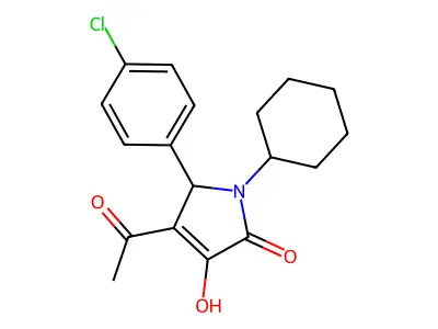 3-acetyl-2-(4-chlorophenyl)-1-cyclohexyl-4-hydroxy-2H-pyrrol-5-one structure