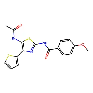 N-(5-Acetylamino-4-thiophen-2-yl-thiazol-2-yl)-4-methoxy-benzamide structure