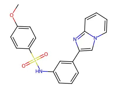 N-(3-imidazo[1,2-a]pyridin-2-ylphenyl)-4-methoxybenzenesulfonamide structure