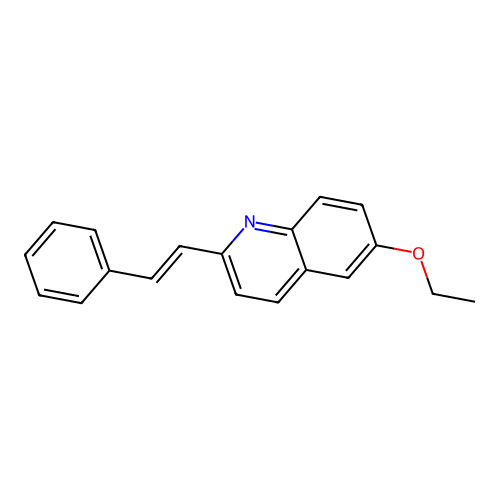 6-ethoxy-2-[(E)-2-phenylethenyl]quinoline structure