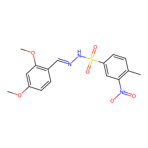 N'-[(E)-(2,4-dimethoxyphenyl)methylidene]-4-methyl-3-nitrobenzenesulfonohydrazide structure
