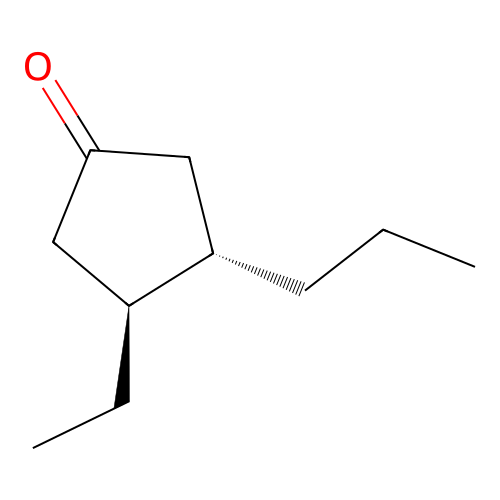 trans-(3S,4S)-3-ethyl-4-propylcyclopentan-1-one structure