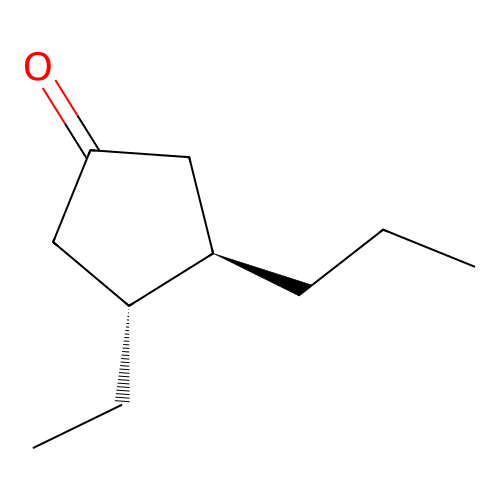 trans-(3R,4R)-3-ethyl-4-propylcyclopentan-1-one structure