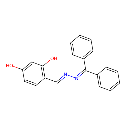 4-[(Benzhydrylidenehydrazinylidene)methyl]benzene-1,3-diol structure