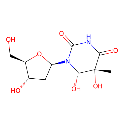 Thymidine, 5,6-dihydro-5,6-dihydroxy-, cis- structure