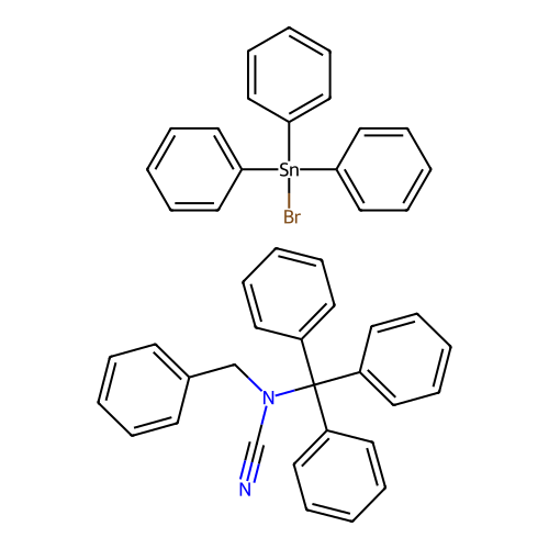 Benzyl(trityl)cyanamide;bromo(triphenyl)stannane structure